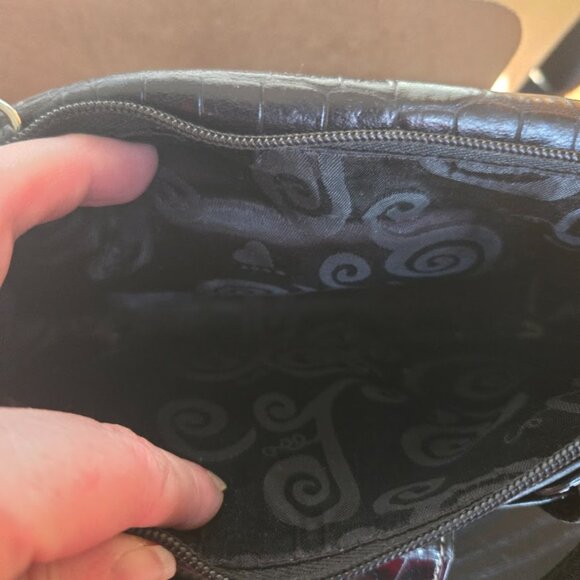 Brighton Black Leather Liza French Kiss Crossbody Organizer / Shoulder Bag w/box - Picture 12 of 16